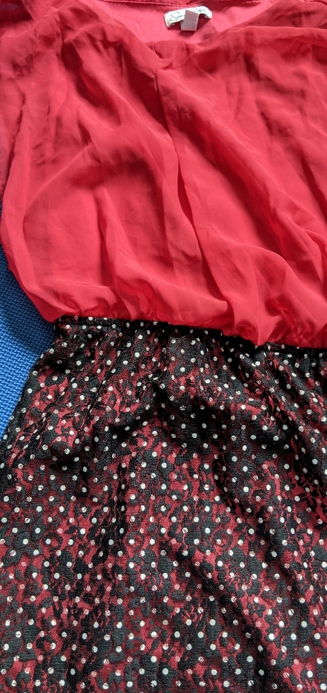Red dress with lace